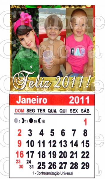 Mini Calendário de geladeira