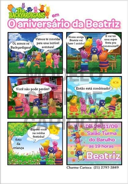 Convite gibi Backyardigans (Menina)