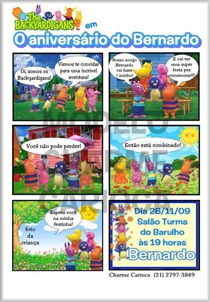 Convite gibi Backyardigans (Menino)