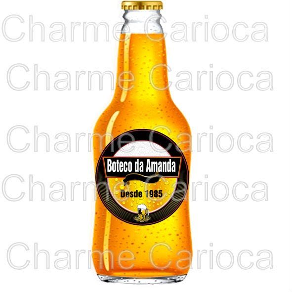 Tag em formato de cerveja.Tema Boteco/Botequim